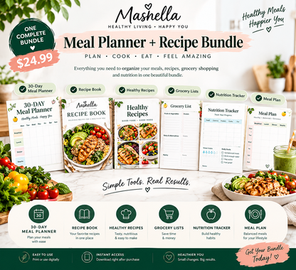 Mashella Meal Planner + Recipe Bundle