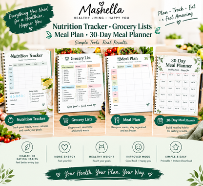 Mashella Meal Planner + Recipe Bundle